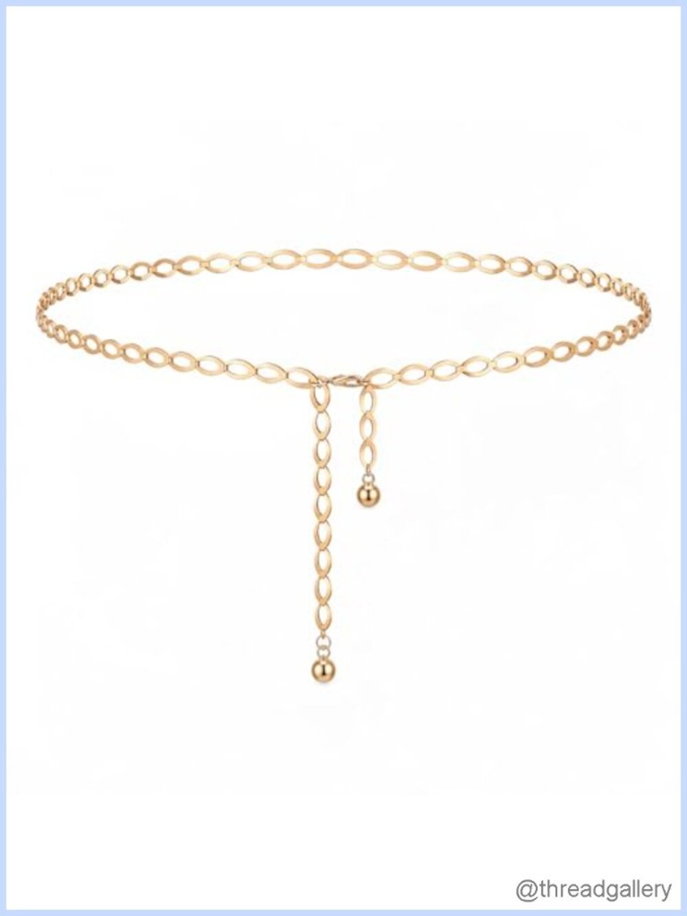 Gold Metal Waist Chain Belt Adjustable Body Link Belt for Dresses Jeans